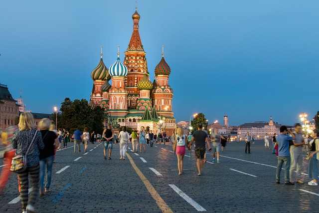 москва, собор василия блаженного, ночь