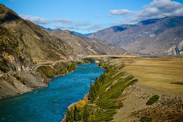река катунь, горы алтая, пейзаж
